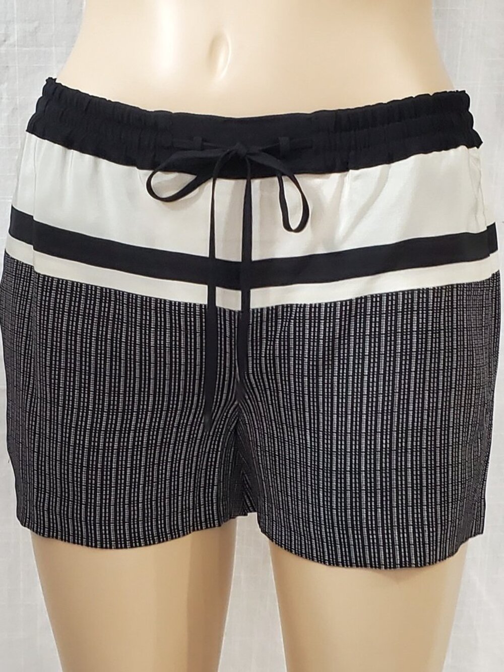 Vince Silk Striped Drawstring Lounge Shorts XXS NWT